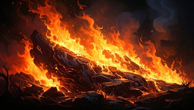 Intense raging inferno