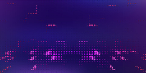 Purple abstract pixel texture bg video screen. Tv pattern background with square noise effect. Futuristic broadcast neon gradient banner for television. Modern vhs led static display element. Eps10 © Qiana