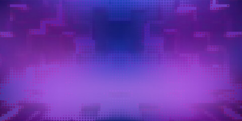 Purple abstract pixel texture bg video screen. Tv pattern background with square noise effect. Futuristic broadcast neon gradient banner for television. Modern vhs led static display element. Eps10 © Qiana