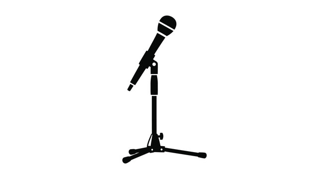 microphone on stand silhouette high quality professional detailed modern elegant stylish
