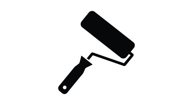 paint roller silhouette on white background high quality professional detailed modern