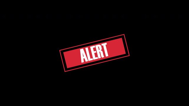 Alert Stamp Animation with Alpha Channel, Red Emergency Badge for Warning and Notification Graphics