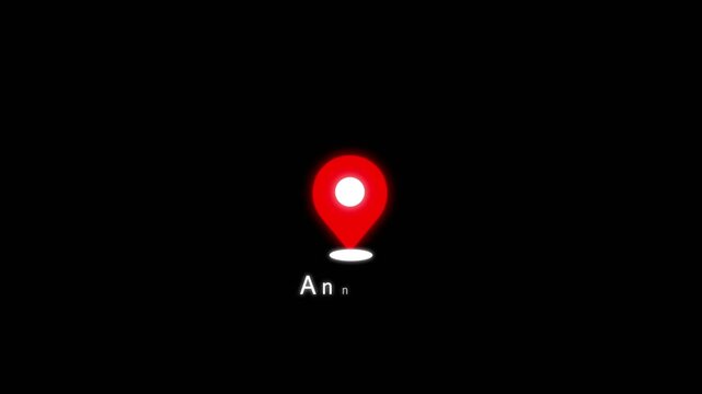 Location of the city of Annaba ,the name of the place with the location has been displayed, sign animated with alpha channel 4k video GPS location tracking icon with blue back ground.
