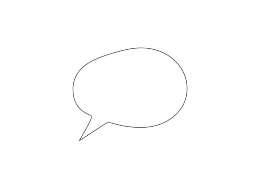 Simple speech bubble line art communication icon
