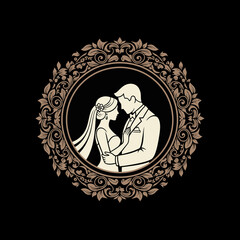 Wedding couple in love profile portrait. © Mr.dexterouz