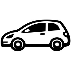Obraz premium Car clip art design on plain white transparent isolated background for card, shirt, hoodie, sweatshirt, apparel, tag, mug, icon, poster or badge