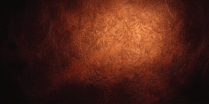 Vintage Brown Leather Texture. Aged genuine leather surface with dark vignette and worn distressed pattern