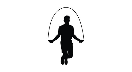 man jumping rope silhouette high quality professional detailed modern elegant stylish © MIRAJ02