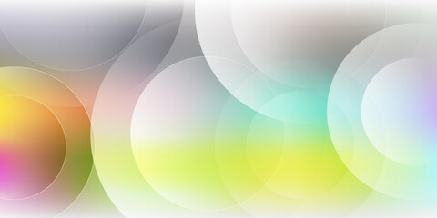 Obraz premium Large abstract vector composition of transparent, overlapping circles with soft color gradients and light reflections. This unique, clean design provides a versatile, modern background.