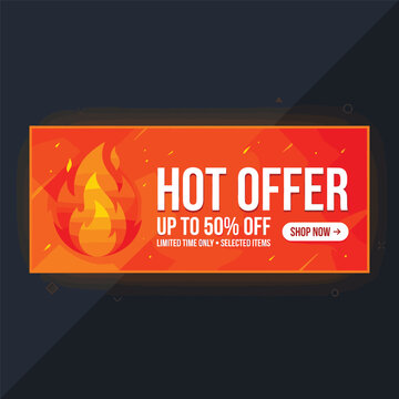 Hot Offer Vector Preview With Fire With Rectangle