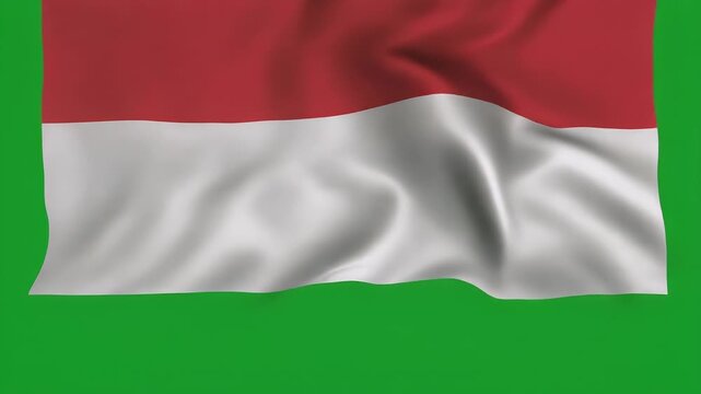 The Kuwaiti flag waves gently in the breeze on a clear day.