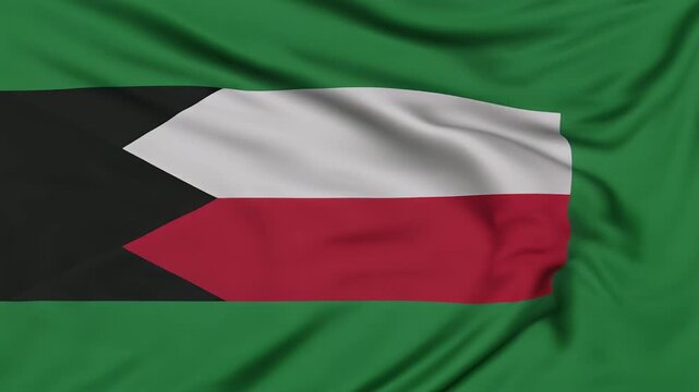 Kuwaiti flag waving smoothly in the wind outdoors