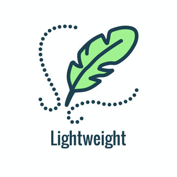 Fabric Features Icon Set Showing Lightweight Fabric Concept