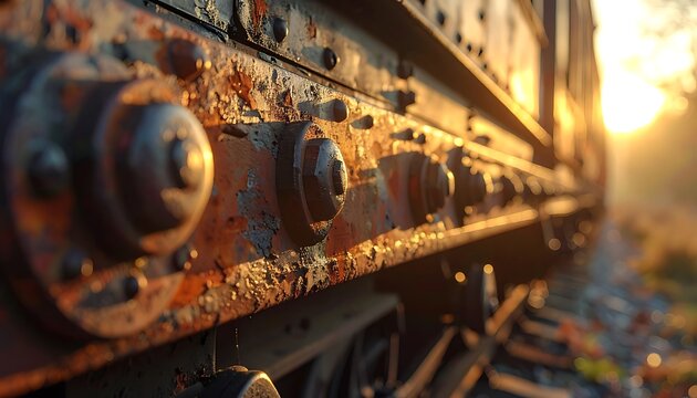Aged train metal texture