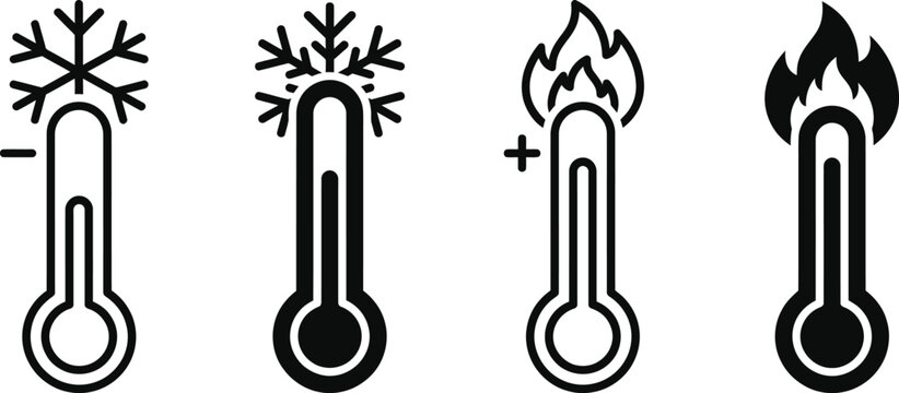 Temperature extremes a visual representation of cold and hot thermometer readings