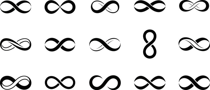 black infinity symbols on white background