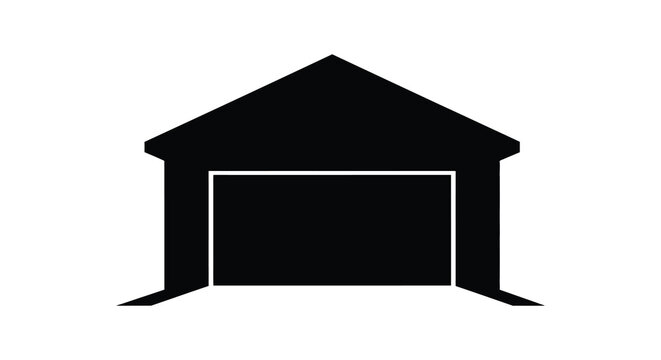 garage silhouette with triangular roof and open door high quality professional