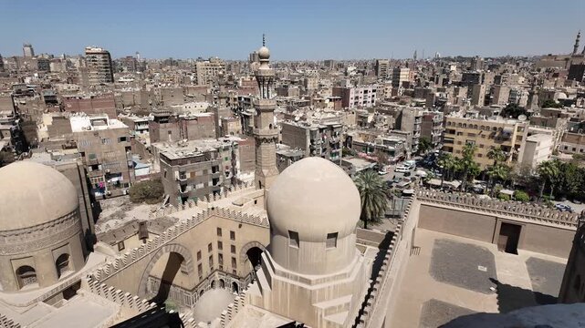 A view of the historic Madrasa of Sarghatmish in Cairo, the capital of Egypt. It was built during the Mamluk period.