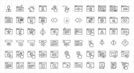 Obraz premium Various technology and communication icons are displayed in a grid.