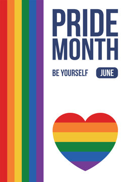 LGBT Pride Month in June. 2026. Lesbian Gay Bisexual Transgender. Celebrated annual. LGBT flag. Rainbow love concept. Human rights and tolerance. Poster, banner and background. Vector illustration