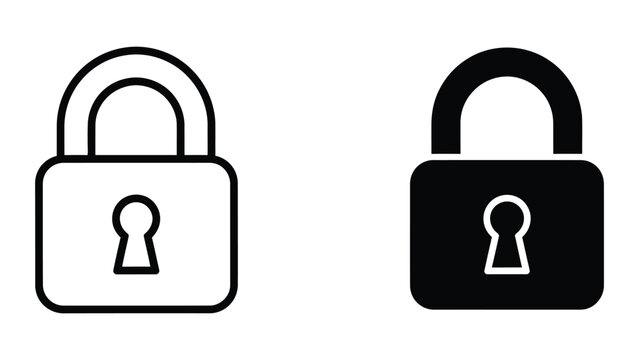 Open and closed padlock icons in contrasting colors