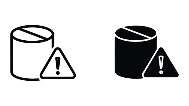 Warning sign with cylindrical container icons