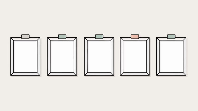 Isometric battery pack icons with different charge levels in a row