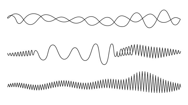 Abstract wave and frequency sound modulation illustration with smooth transitions