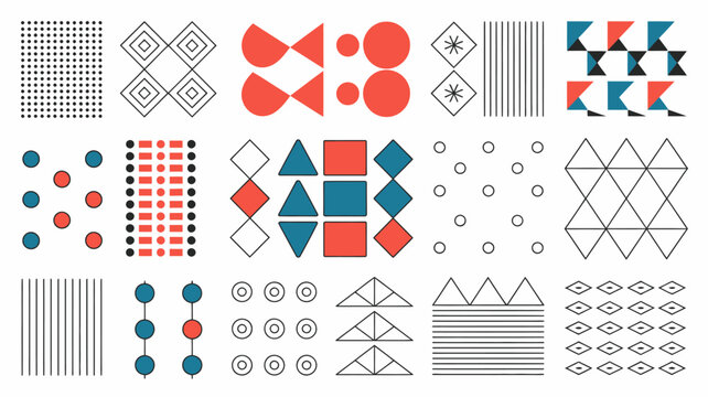 Colorful geometric patterns and shapes in modern abstract design style