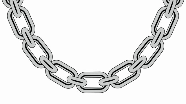 Gray metal chain link loop with interlocking links