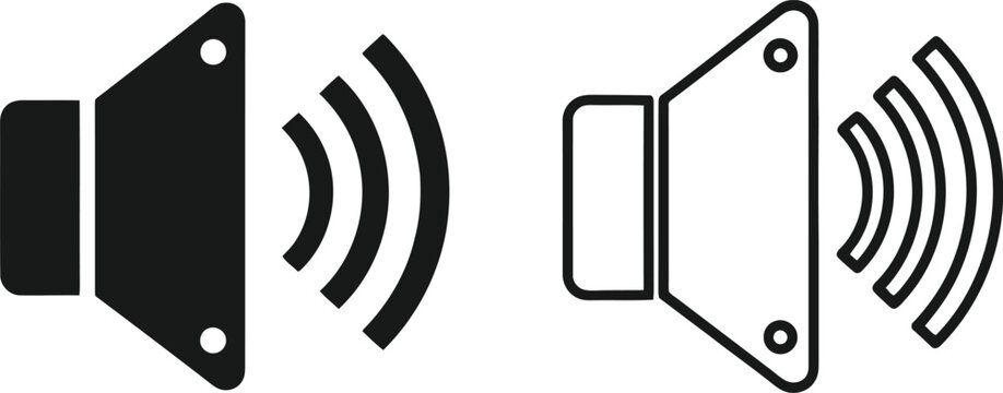 Speaker volume icons muted and unmuted states