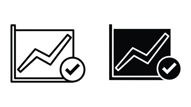 Upward trend chart icon with checkmark approval
