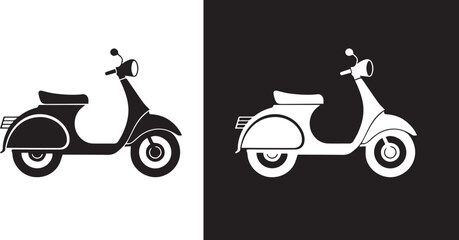 Delivery scooter icon in black. graphic vector icon  © malaika