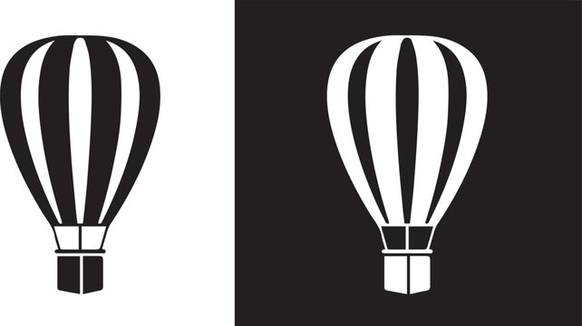 Hot air balloon / ballooning ride flat icon for apps and websites illustration