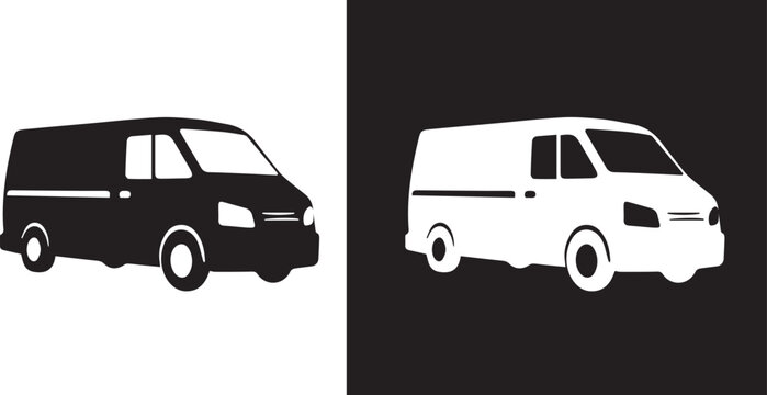 Van transport delivery transporter vector icon illustration