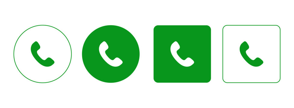 Phone Call Icon Green Solid, Answer Call Button, Communication UI Vector