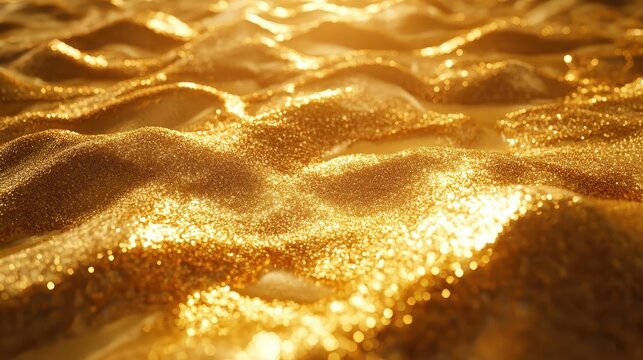Close up of luxurious shimmering gold textures abstract background representing investment and wealth
