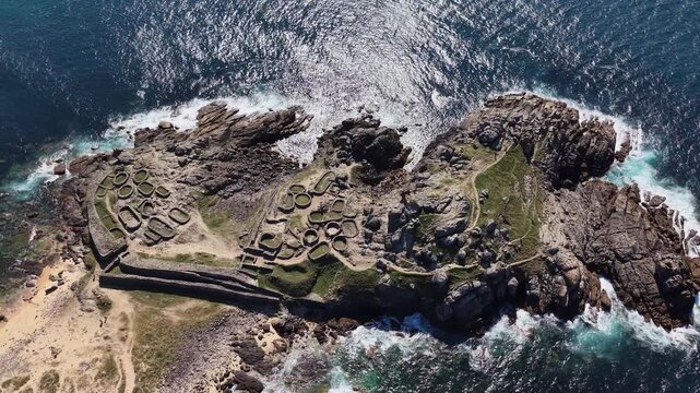 Castro de baro&ntilde;a, an iron age hillfort, overlooking the atlantic ocean in galicia, spain