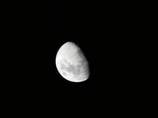 Detailed Half Moon in Dark Night Sky © Sven Decker