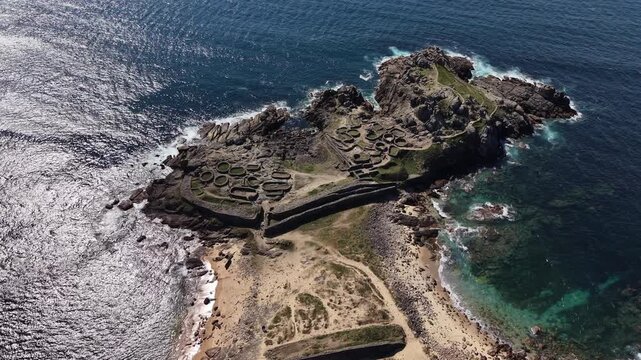Castro de baro&ntilde;a, an iron age hillfort, overlooking the atlantic ocean in galicia, spain