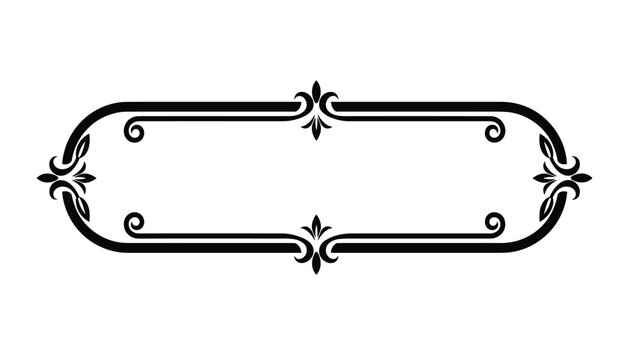 Ornate black decorative frame vector with subtle floral accents