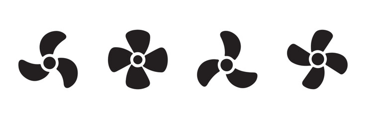 Fan propeller icons simple dark on white. © FARJANAAKTER