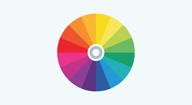 Complete color wheel showing a smooth gradient of primary, secondary, and tertiary hues in a circular chart format.
