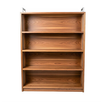 Wooden three shelf open cabinet with handles