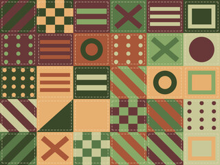 Obraz premium Patchwork Quilt Pattern Folk Craft Background