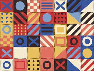 Obraz premium Handmade Patchwork Pattern Rustic Background