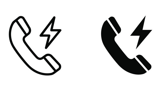 Modern phone icon with lightning bolt symbol