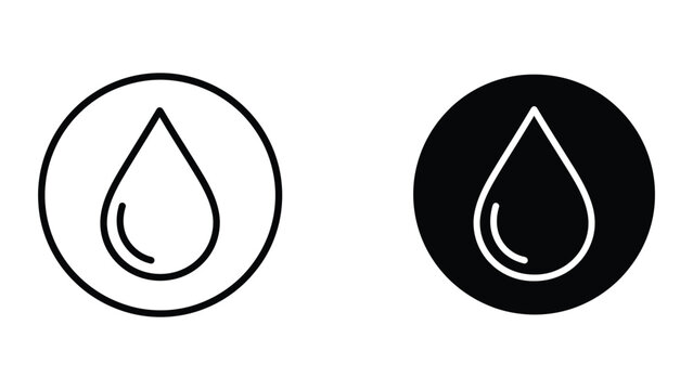 Water drop icon in positive and negative space design