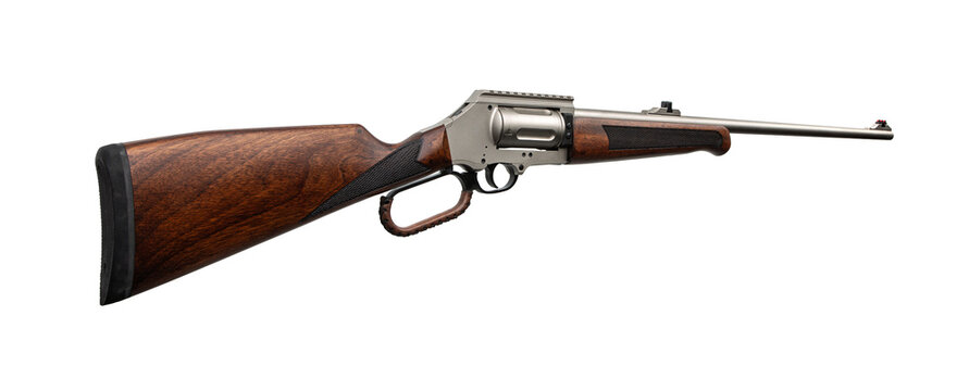 Classic wooden stock modern hunting rifle