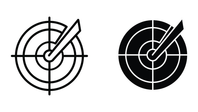 Target with scissors icon in crosshair design